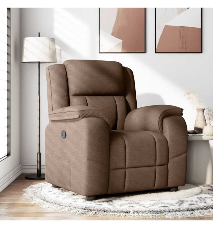 Fauteuil inclinable Marron Tissu | Mobilier & Déco