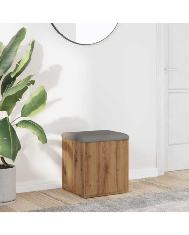 Banc de rangement chêne artisanal 42x42x45 cm bois d'ingénierie | Mobilier & Déco