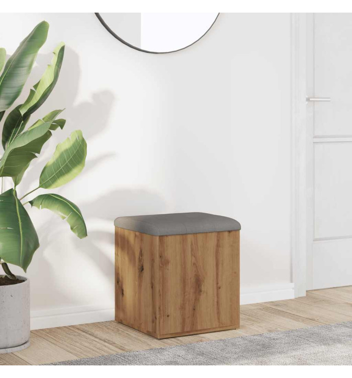 Banc de rangement chêne artisanal 42x42x45 cm bois d'ingénierie | Mobilier & Déco