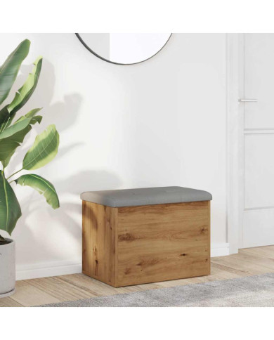 Banc de rangement chêne artisanal 62x42x45 cm bois d'ingénierie | Mobilier & Déco