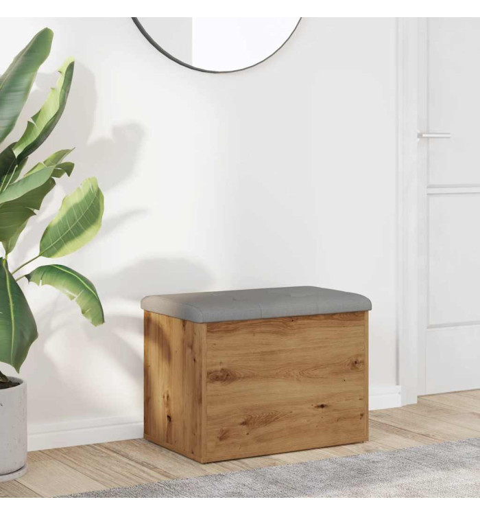 Banc de rangement chêne artisanal 62x42x45 cm bois d'ingénierie | Mobilier & Déco