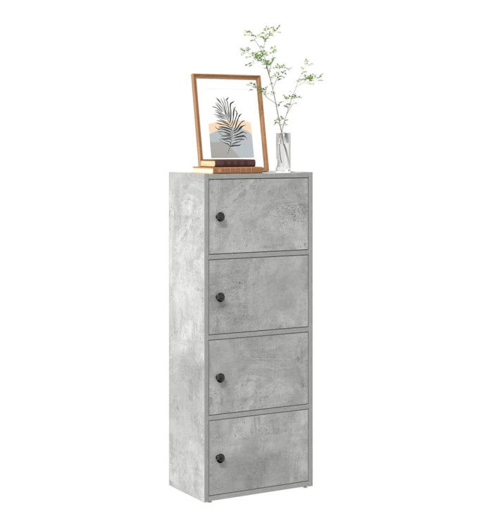 Bibliothèque gris béton 40x24x102 cm bois d'ingénierie | Mobilier & Déco