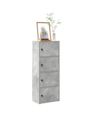 Bibliothèque gris béton 40x24x102 cm bois d'ingénierie | Mobilier & Déco
