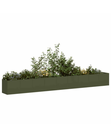 Jardinière vert olive 360x40x40 cm acier laminé à froid | Mobilier & Déco