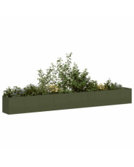 Jardinière vert olive 360x40x40 cm acier laminé à froid | Mobilier & Déco