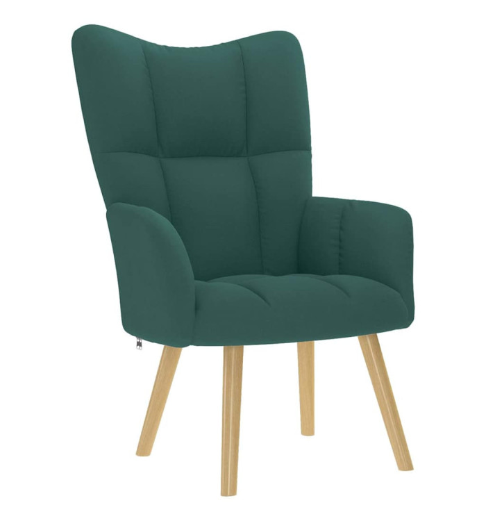 Chaise de relaxation Vert foncé Tissu | Mobilier & Déco