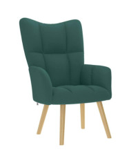Chaise de relaxation Vert foncé Tissu | Mobilier & Déco