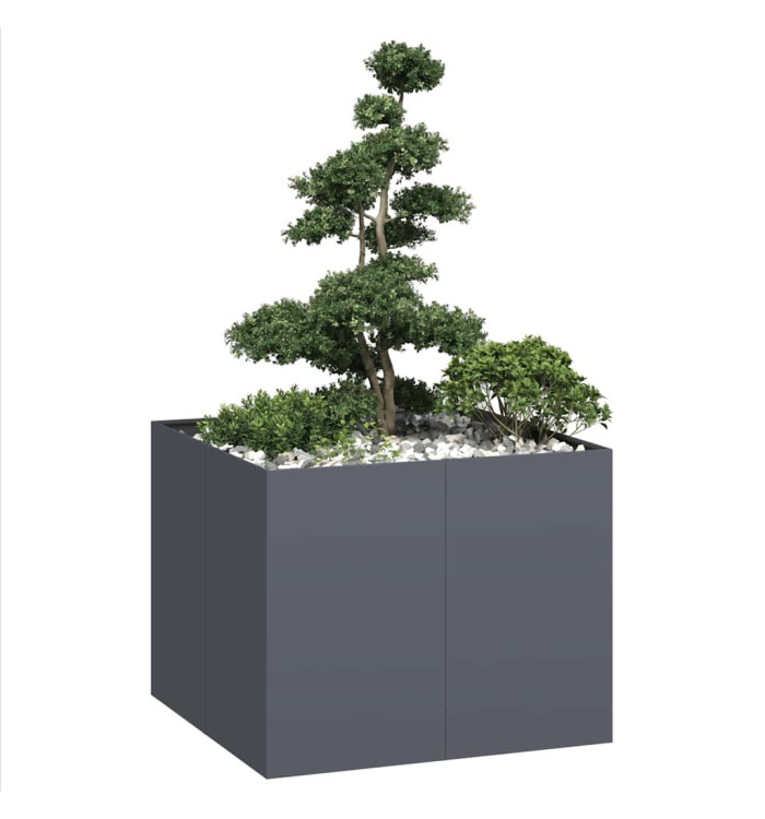 Jardinière anthracite 100x100x80 cm acier | Mobilier & Déco