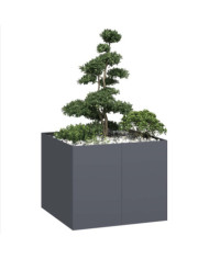 Jardinière anthracite 100x100x80 cm acier | Mobilier & Déco