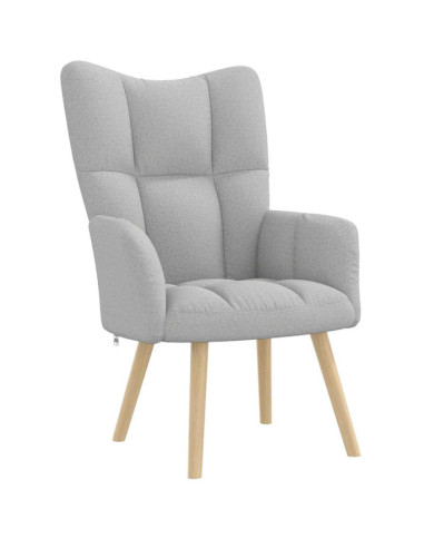 Chaise de relaxation gris nuage tissu | Mobilier & Déco