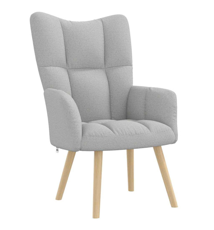 Chaise de relaxation gris nuage tissu | Mobilier & Déco