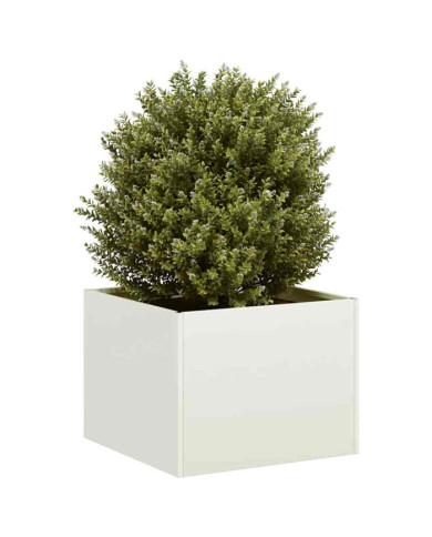 Jardinière blanc 40x40x30 cm acier | Mobilier & Déco