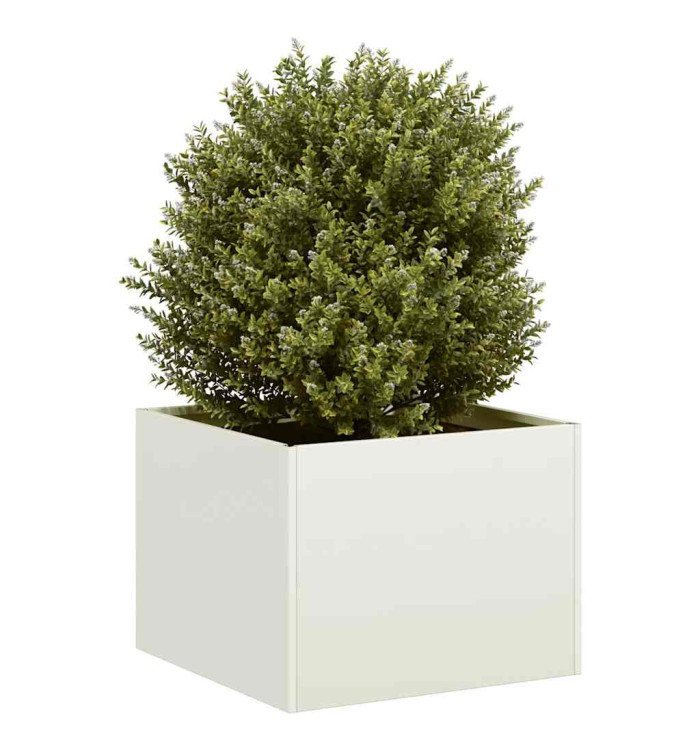 Jardinière blanc 40x40x30 cm acier | Mobilier & Déco