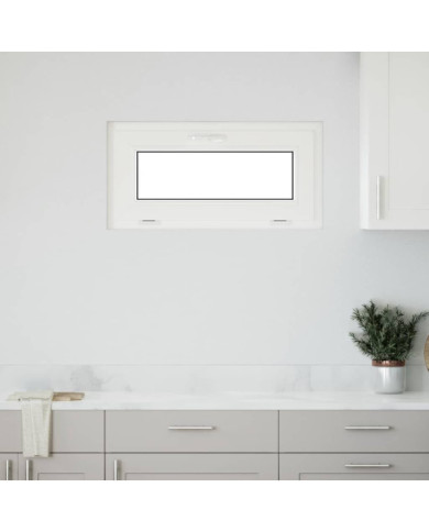 Fenêtre de sous-sol RISOR 80x40 cm inclinable 3 vitrages blanc | Mobilier & Déco