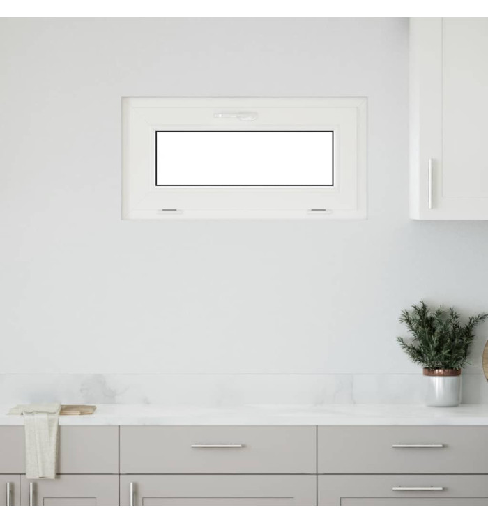 Fenêtre de sous-sol RISOR 80x40 cm inclinable 3 vitrages blanc | Mobilier & Déco
