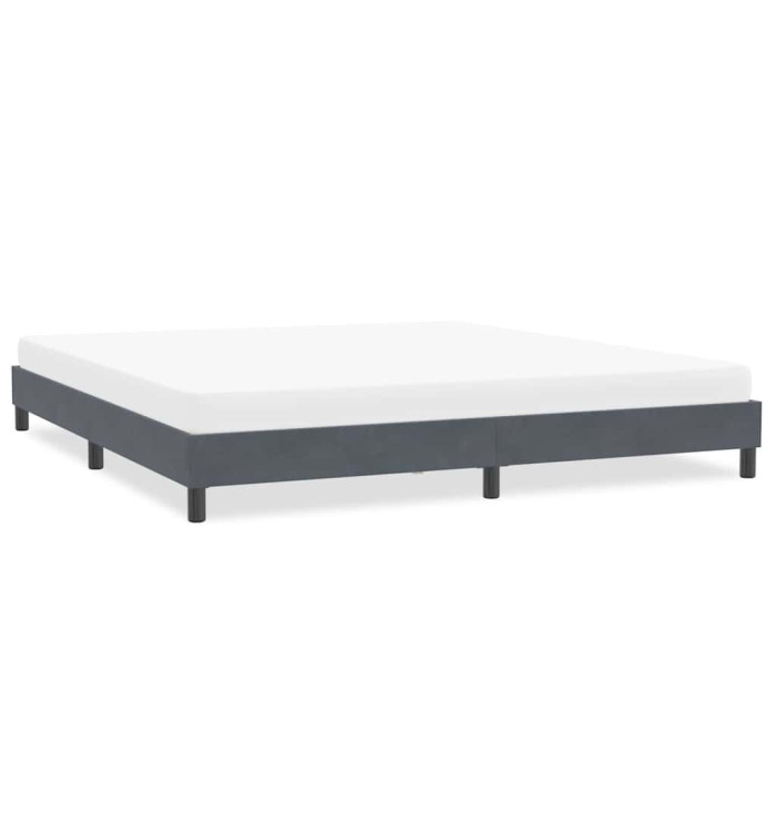 Cadre de lit sans matelas gris foncé 200x220 cm velours | Mobilier & Déco