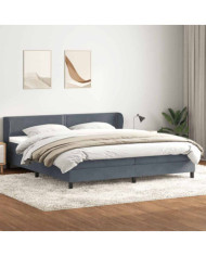 Sommier à lattes de lit et matelas gris foncé 200x220cm velours | Mobilier & Déco