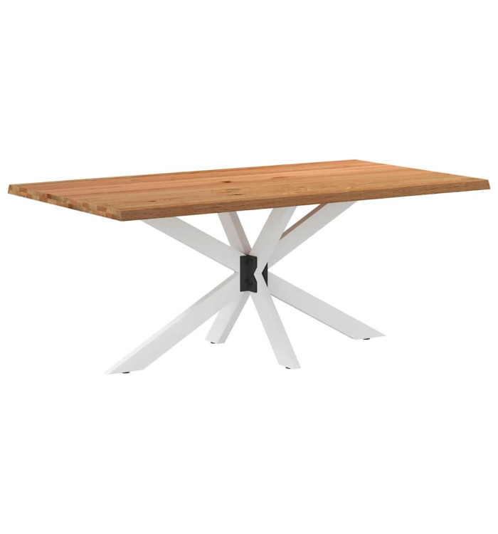 Table à manger marron clair bois de chêne massif rectangulaire | Mobilier & Déco