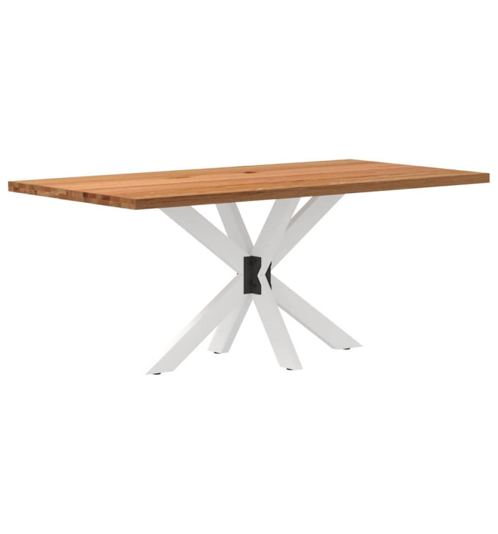 Table à manger marron clair bois de chêne massif rectangulaire | Mobilier & Déco