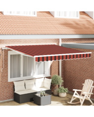 Auvent rétractable automatique orange et marron 300x250 cm | Mobilier & Déco