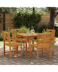 Ensemble de salle à manger jardin 5 pièces en bois massif | Mobilier & Déco
