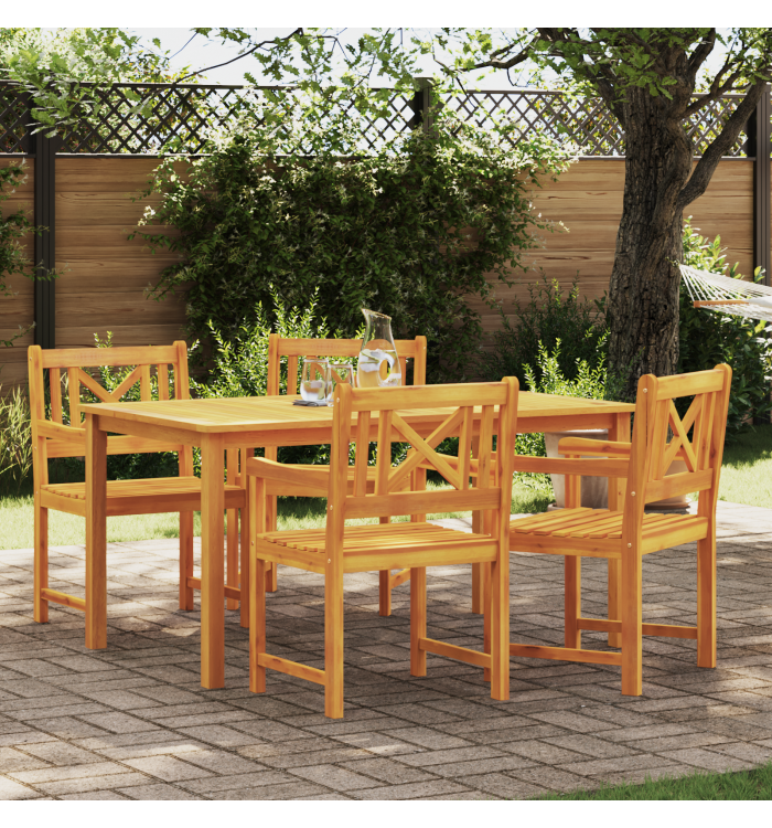 Chaises de jardin 4 pcs 56x55.5x90 cm Bois Massif d'Acacia | Mobilier & Déco