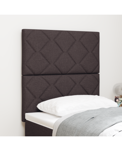 Tête de Lit LED Design en Blocs de Diamant Marron Foncé 80 cm Tissu | Mobilier & Déco