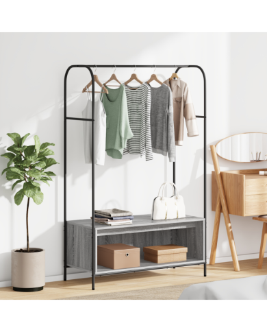 Porte-vêtements avec étagères gris sonoma 100x44x160 cm | Mobilier & Déco