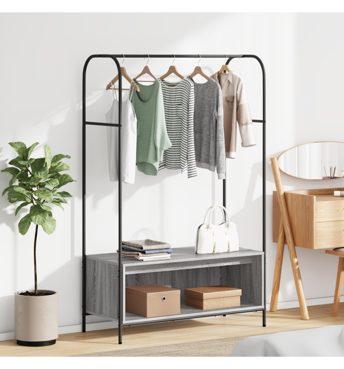 Porte-vêtements avec étagères gris sonoma 100x44x160 cm | Mobilier & Déco