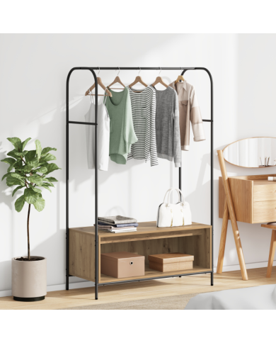 Porte-vêtements avec étagères chêne artisan 100x44x160 cm | Mobilier & Déco
