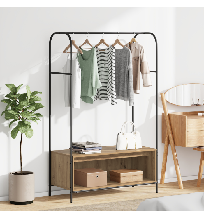 Porte-vêtements avec étagères chêne artisan 100x44x160 cm | Mobilier & Déco