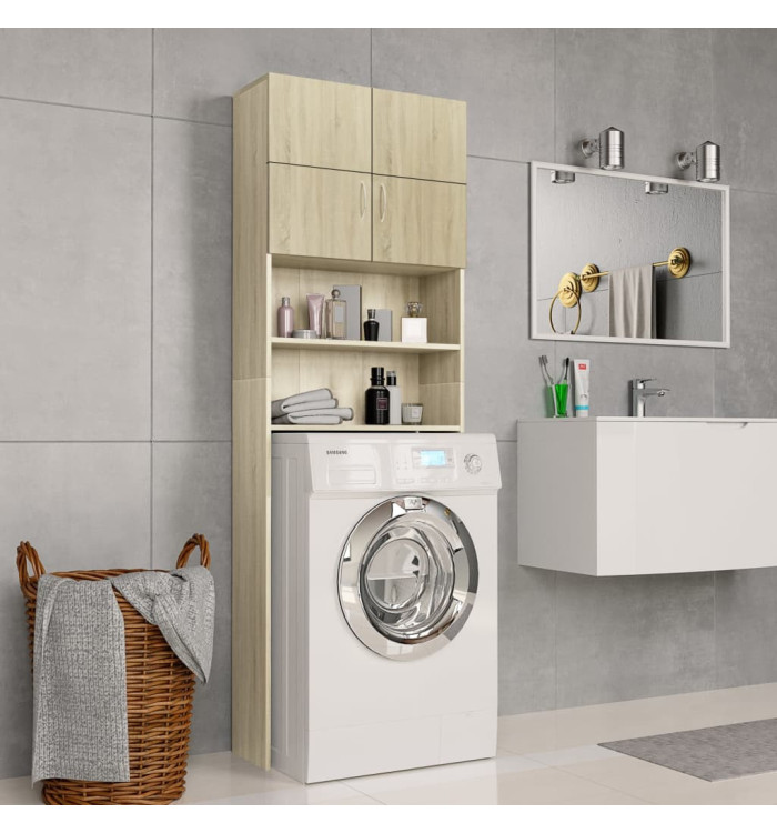 Meuble de machine à laver Chêne Sonoma Bois d'ingénierie | Mobilier & Déco