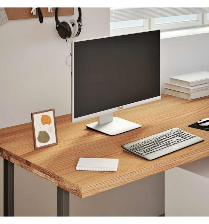 Dessus de bureau marron clair bois chêne massif rectangulaire | Mobilier & Déco
