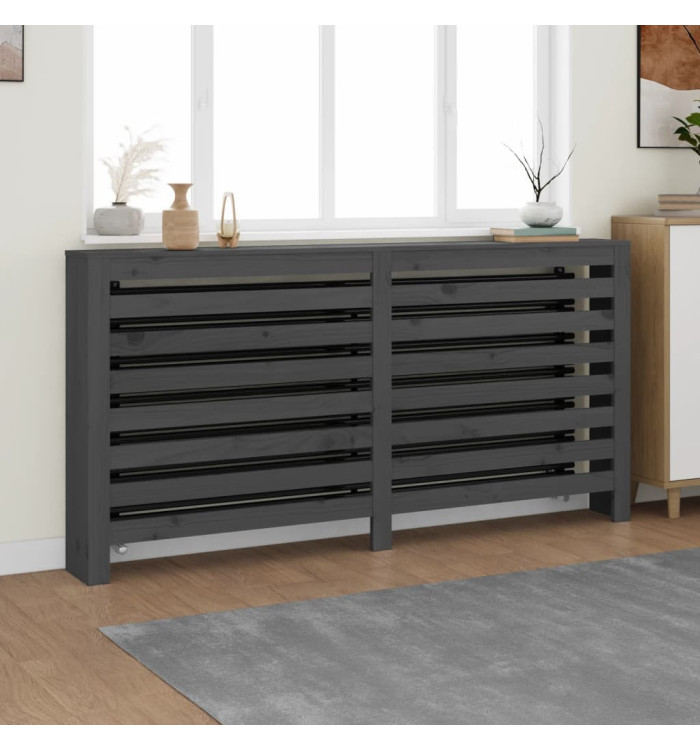 Cache-radiateur Gris 169x19x84 cm Bois massif de pin | Mobilier & Déco