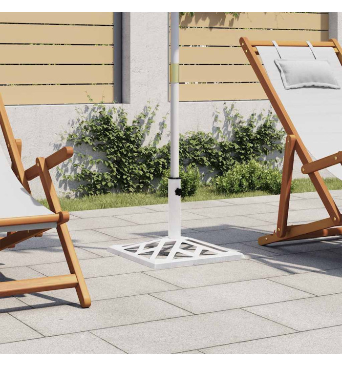 Socle de parasol Blanc 44x44x31 cm Fonte | Mobilier & Déco