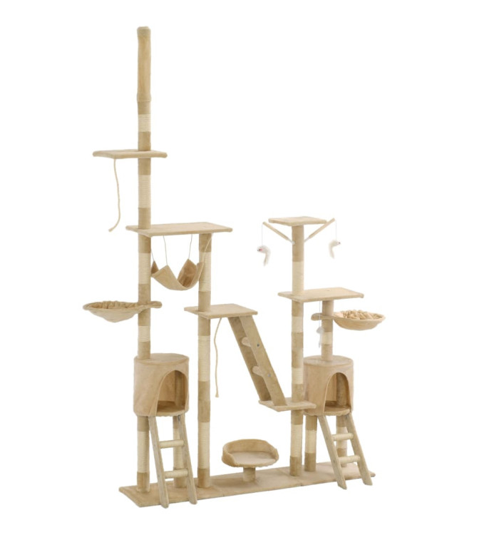 Arbre à chat avec griffoirs en sisal 230-250 cm Beige | Mobilier & Déco