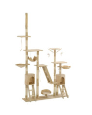 Arbre à chat avec griffoirs en sisal 230-250 cm Beige | Mobilier & Déco