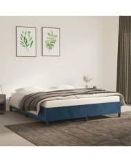 Cadre de lit sans matelas bleu foncé 180x200 cm velours | Mobilier & Déco