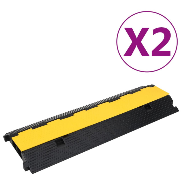 Rampes de protection de câble 2 canaux 2 pcs 100 cm caoutchouc | Mobilier & Déco