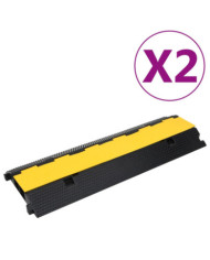Rampes de protection de câble 2 canaux 2 pcs 100 cm caoutchouc | Mobilier & Déco