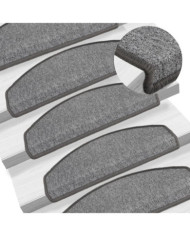 Tapis d'escalier 15 pcs Gris foncé 65 x 24 x 4 cm | Mobilier & Déco