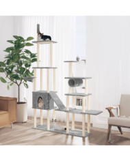 Arbre à chat avec griffoirs en sisal Gris clair 279 cm | Mobilier & Déco