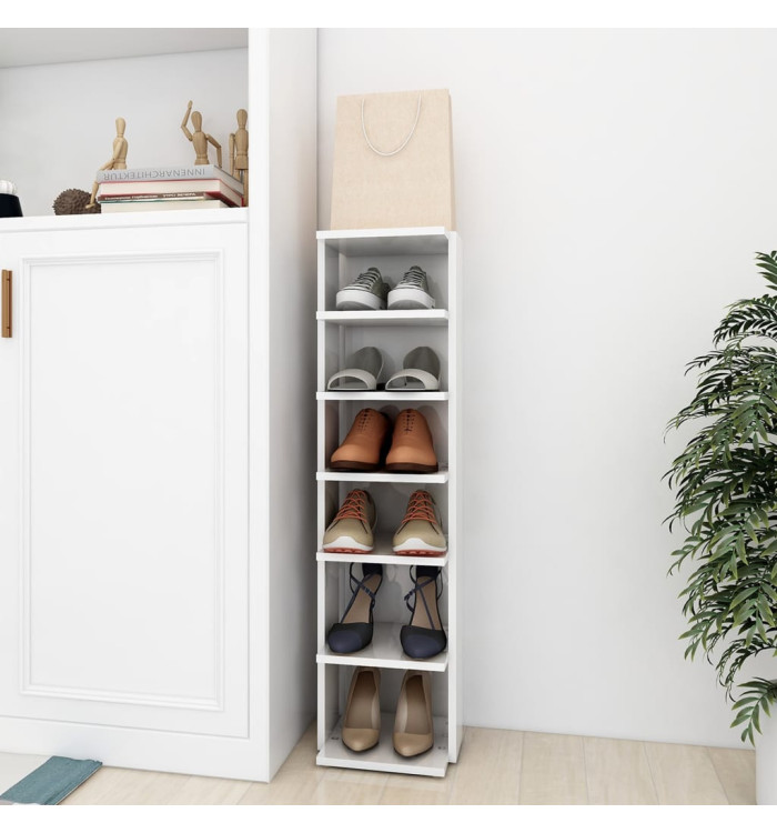 Armoire à chaussures Blanc brillant 27,5x27x102 cm | Mobilier & Déco
