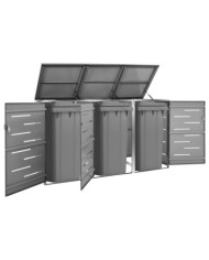 Abri pour trois poubelles 207x77,5x112,5 cm Inox | Mobilier & Déco