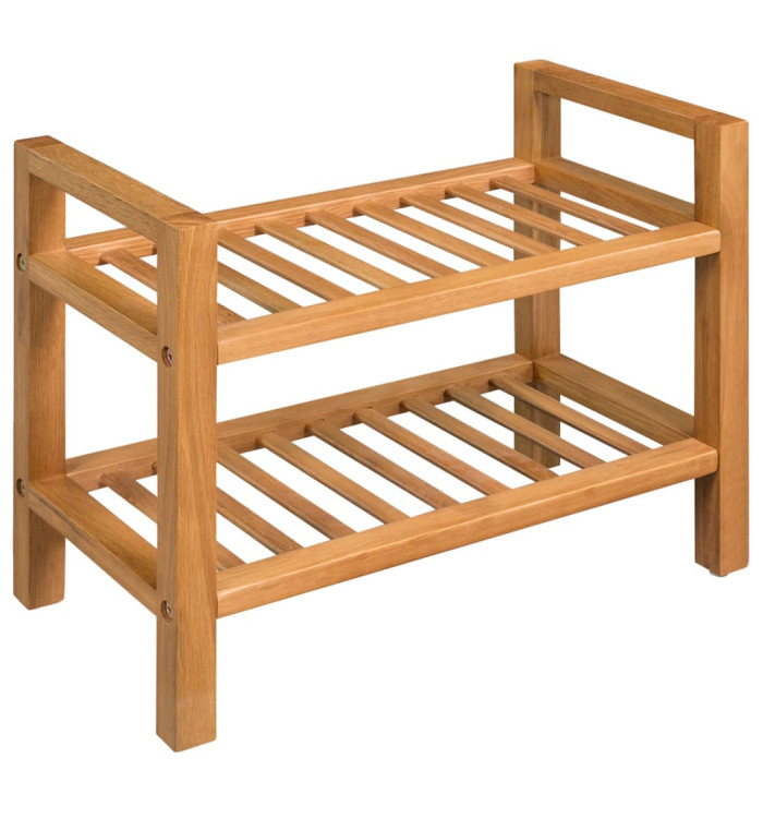 Étagère à chaussures avec 2 étagères 50x27x40 cm Chêne massif | Mobilier & Déco