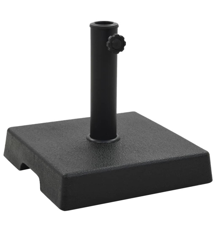 Socle carré de parasol Polyrésine 8 kg Noir | Mobilier & Déco