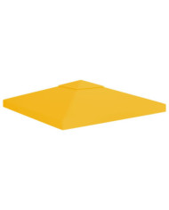 Toile de toit de belvédère 2 niveaux 310 g/m² 3x3 m Jaune | Mobilier & Déco