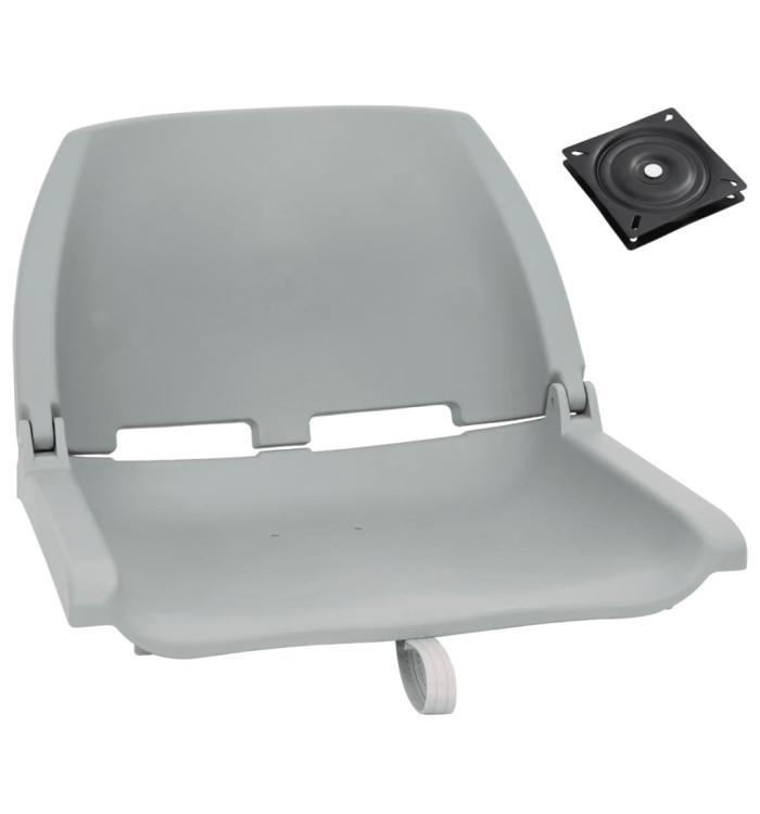 Ensemble de sièges de bateau pliables lot de 2 gris | Mobilier & Déco