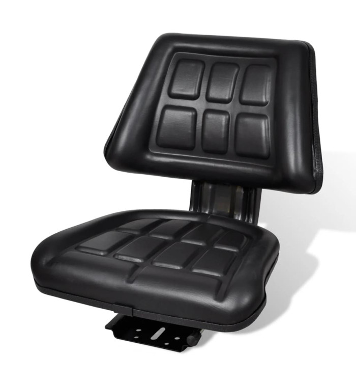 Siège de tracteur avec dossier Noir | Mobilier & Déco