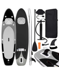 Ensemble de planche SUP gonflable Noir 300x76x10 cm | Mobilier & Déco